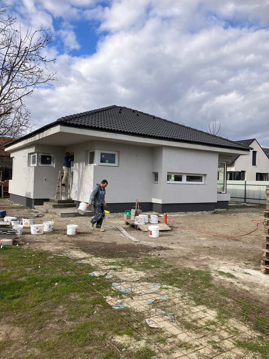 Családi ház homlokzati munkái